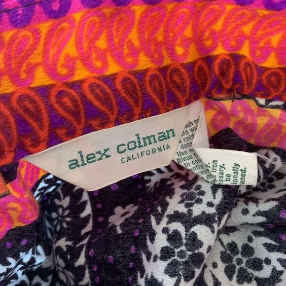 VTG Alex Colman 1960s 70s Womens XS Paisley Maxi Skirt Boho Hippy Psychedelic - Picture 9 of 9
